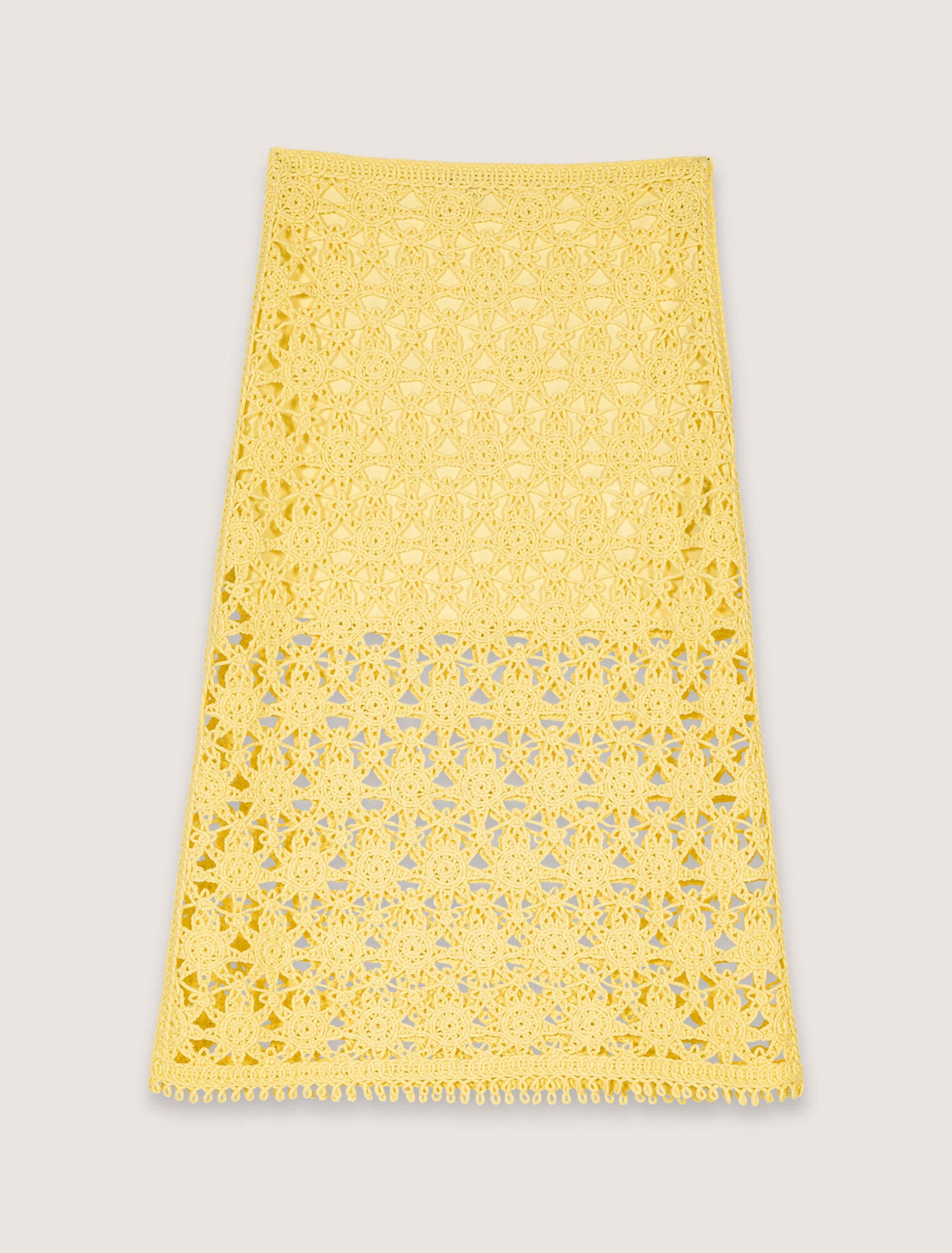 Yellow banana-Long crochet skirt