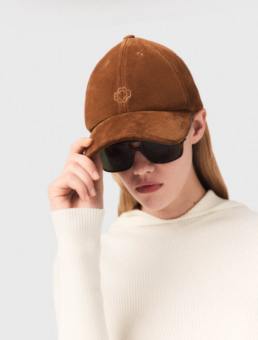 Pleated corduroy mini skirt Camel