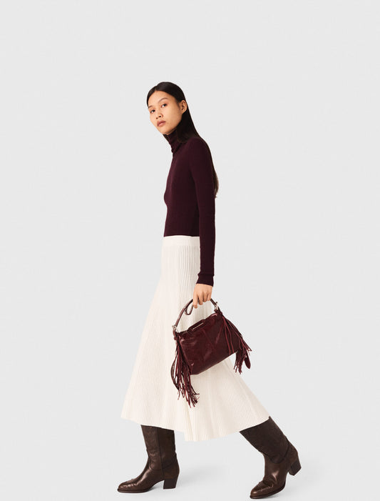 Long knit skirt Ecru