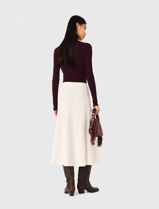 Long knit skirt Ecru