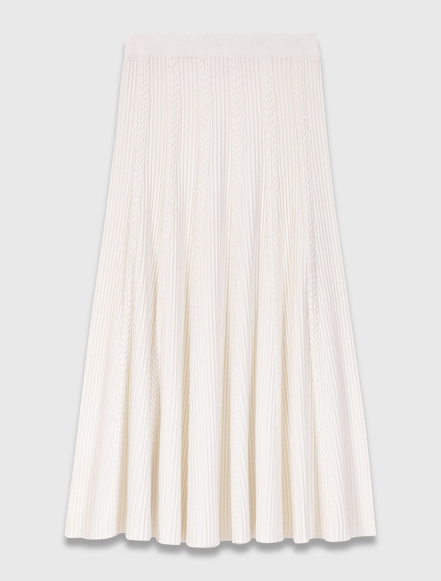 Long knit skirt Ecru