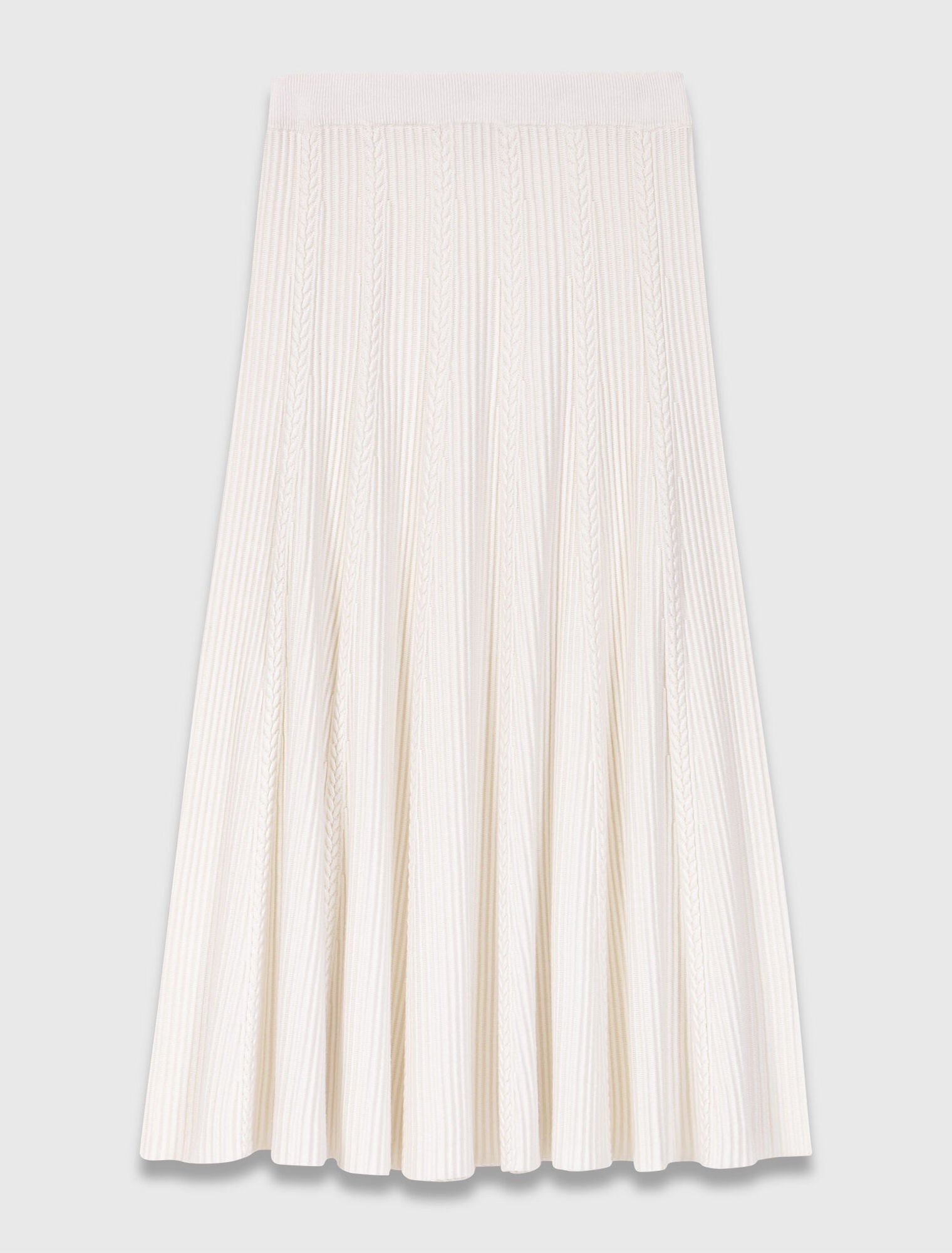 Long knit skirt Ecru