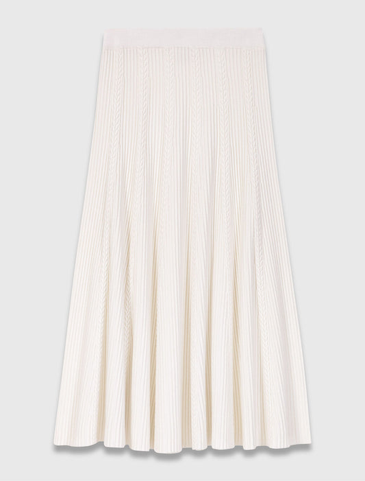 Long knit skirt Ecru