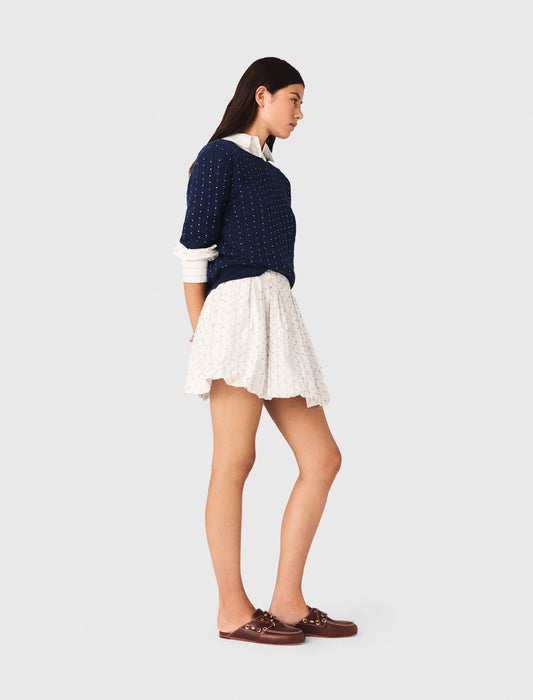 Beaded Bubble Skirt White