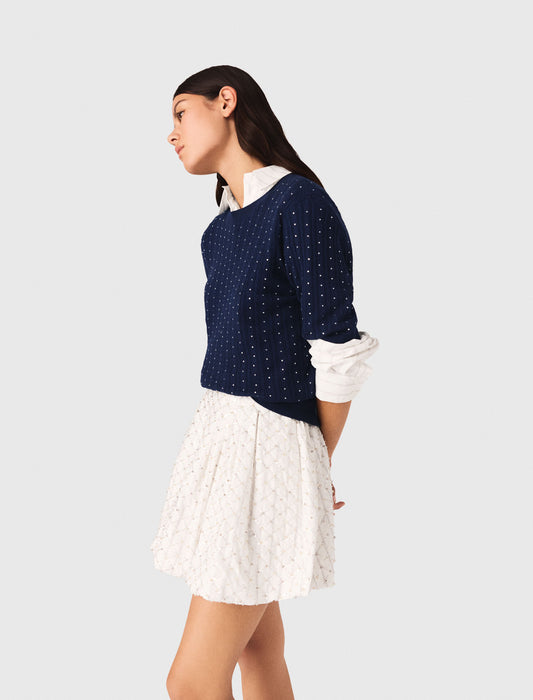 Beaded Bubble Skirt White