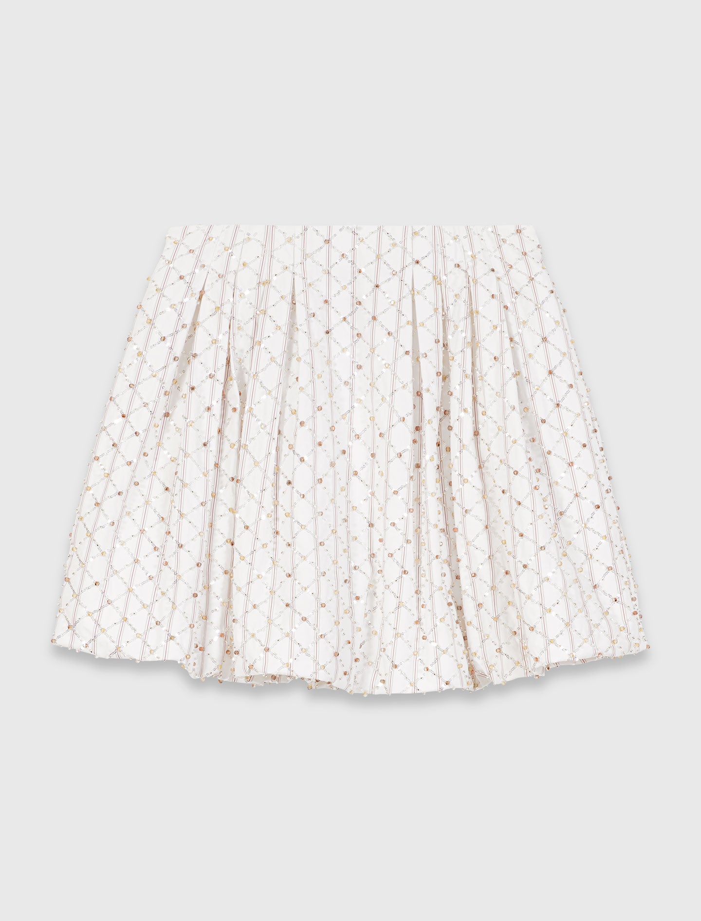 Beaded Bubble Skirt White