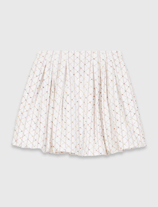 Beaded Bubble Skirt White