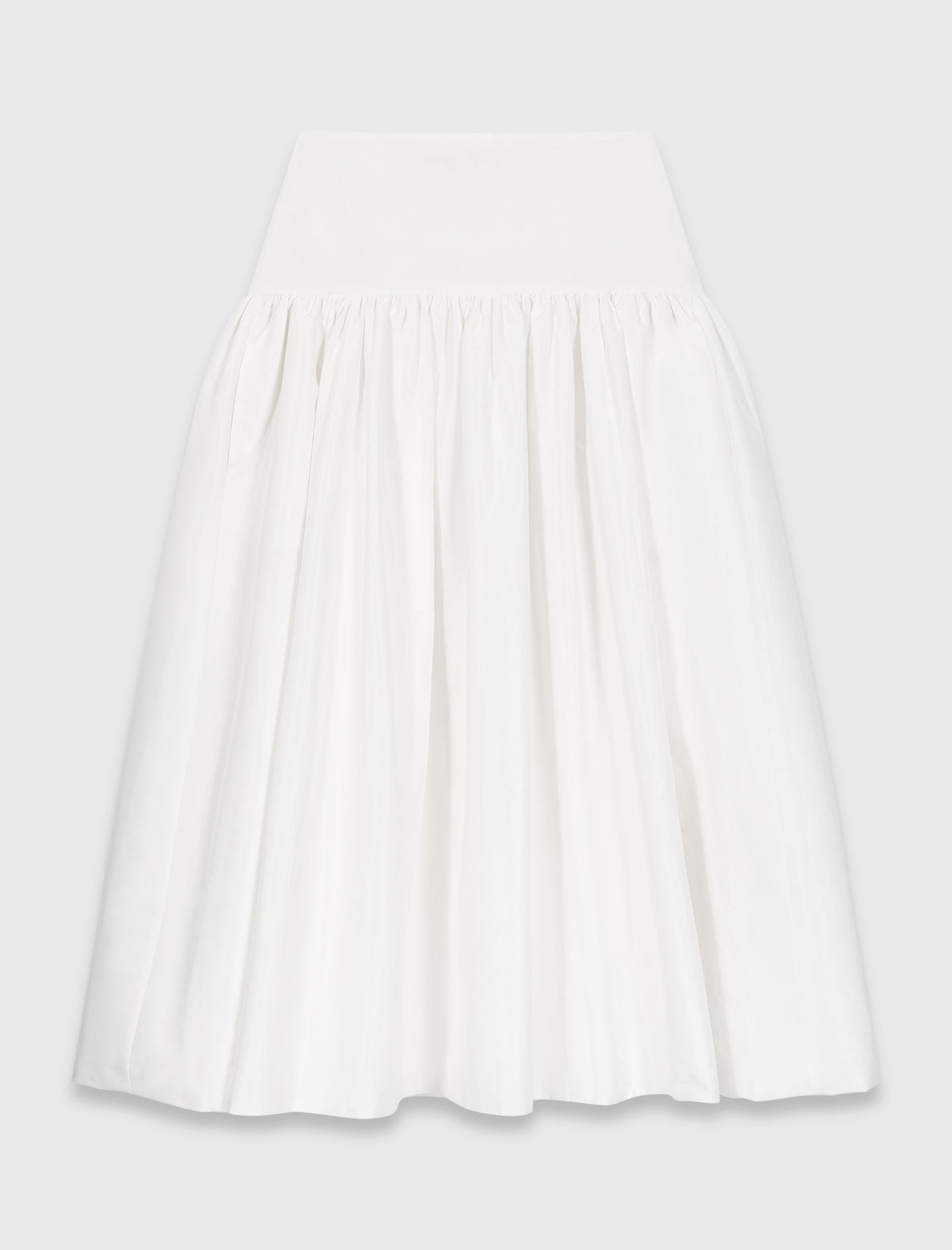 Long Taffeta Skirt White