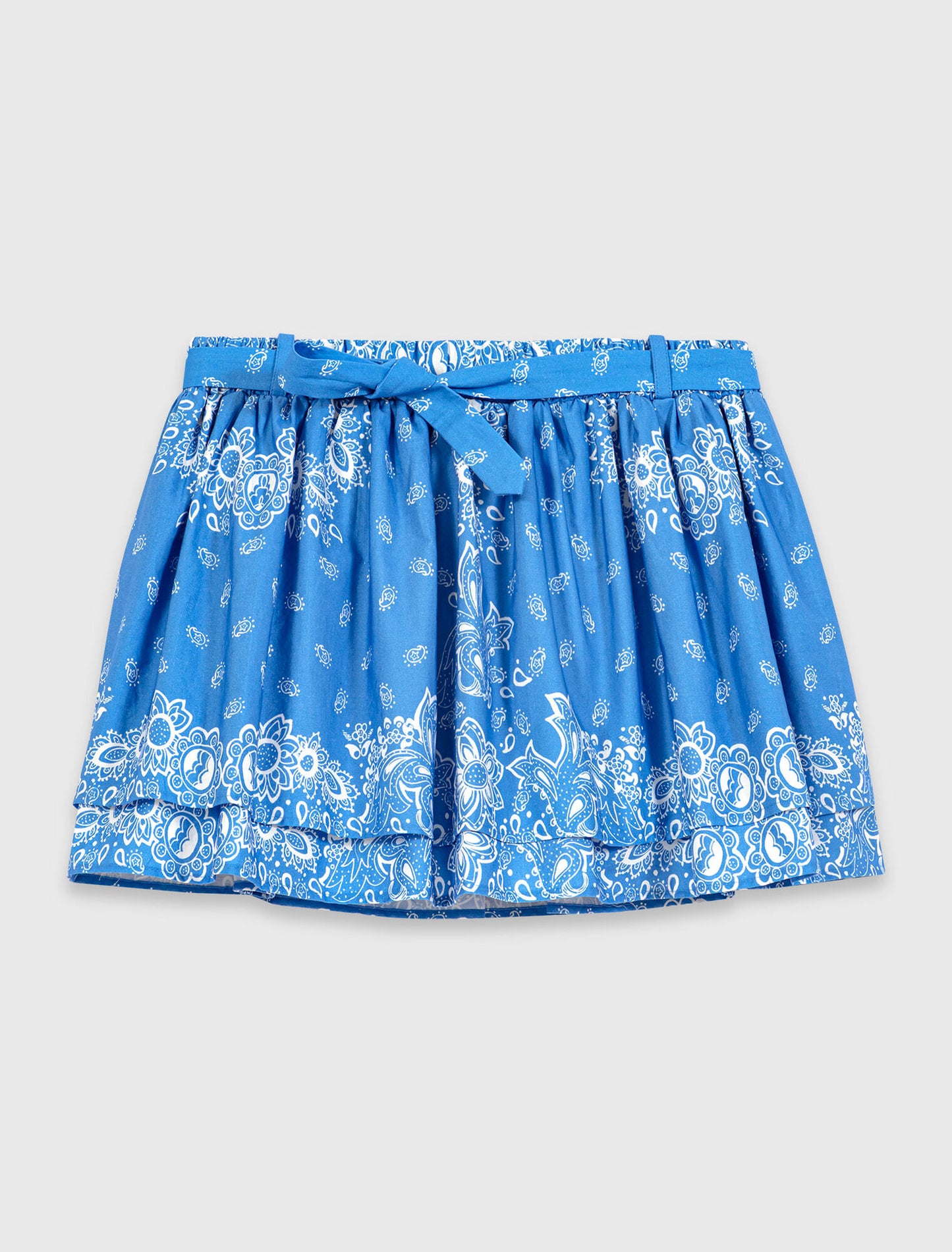 Printed ruffled skirt Sky Blue Bandana Print
