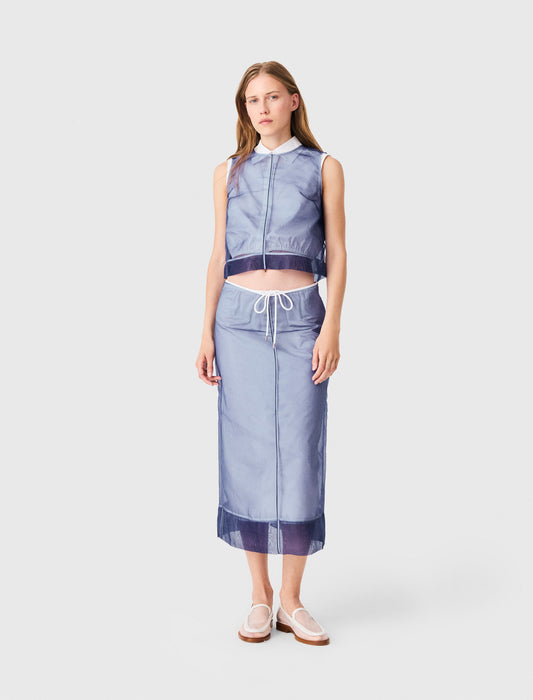 Cotton and removable organza skirt Blue