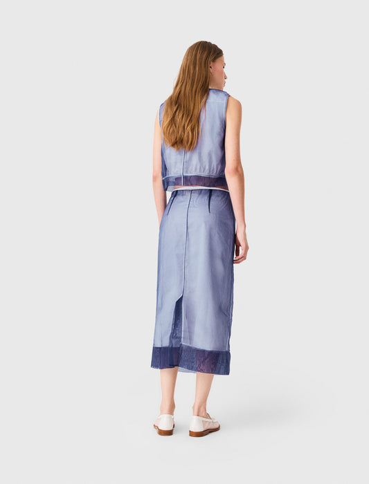 Cotton and removable organza skirt Blue