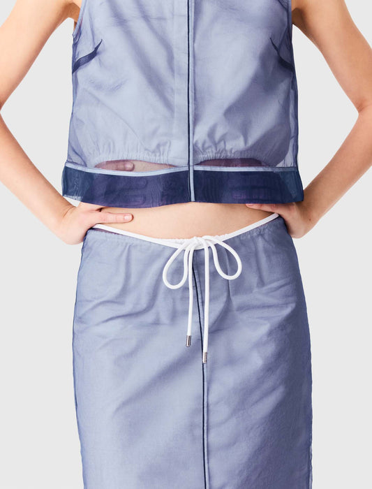 Cotton and removable organza skirt Blue