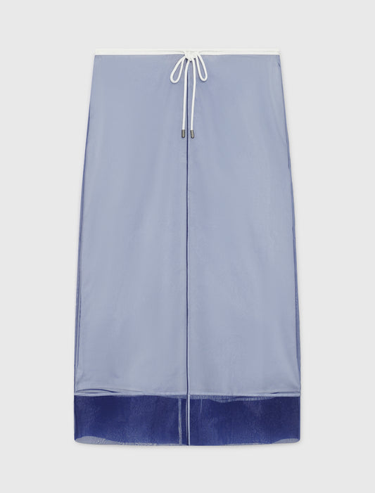 Cotton and removable organza skirt Blue