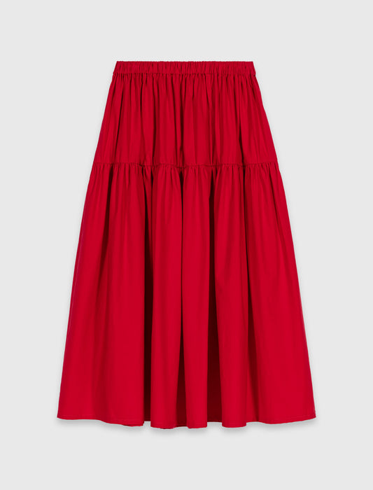 Long gathered skirt Red