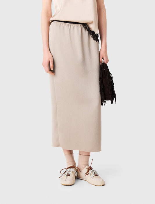 Satin pencil skirt Beige