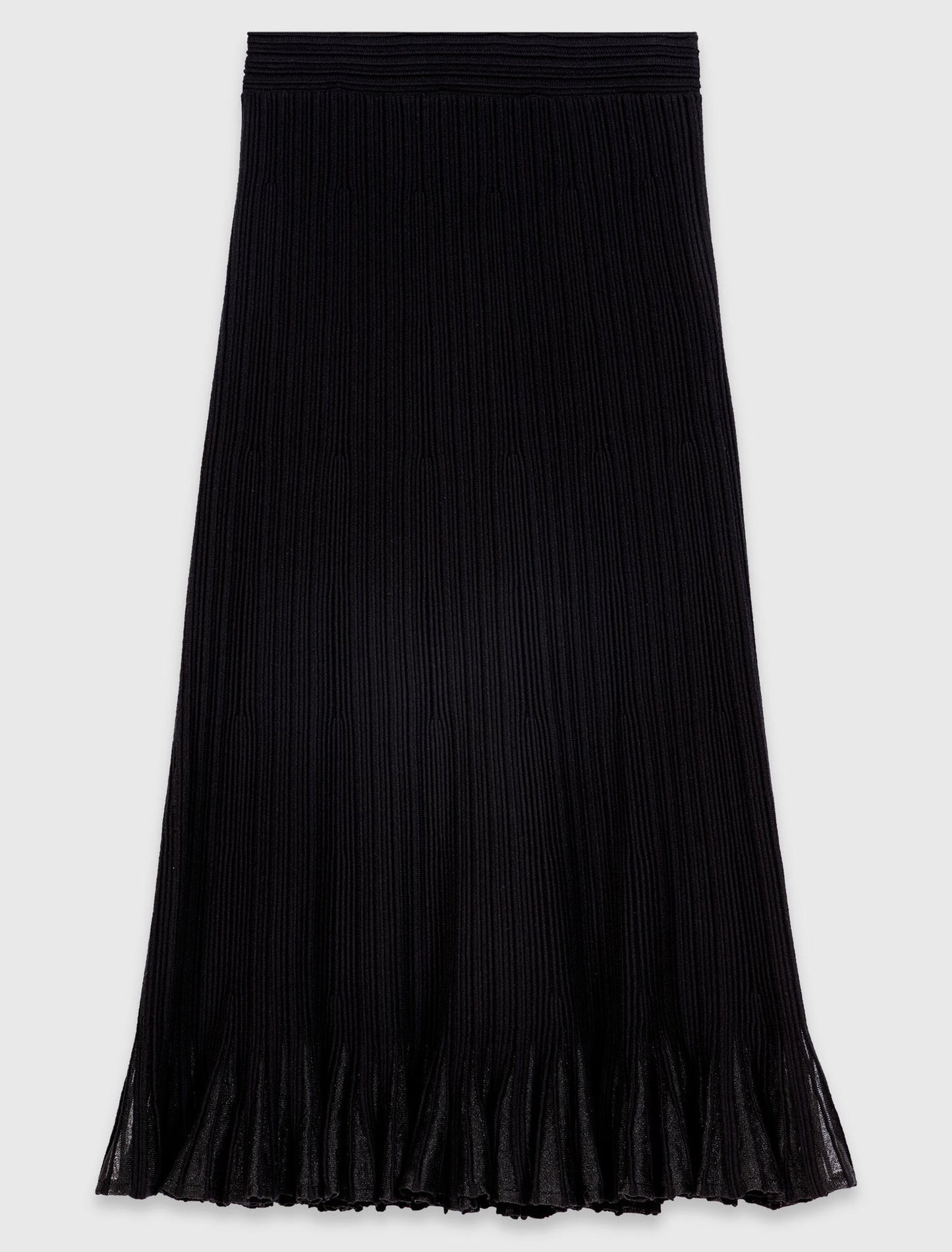 Knit skirt with peplum hem Black