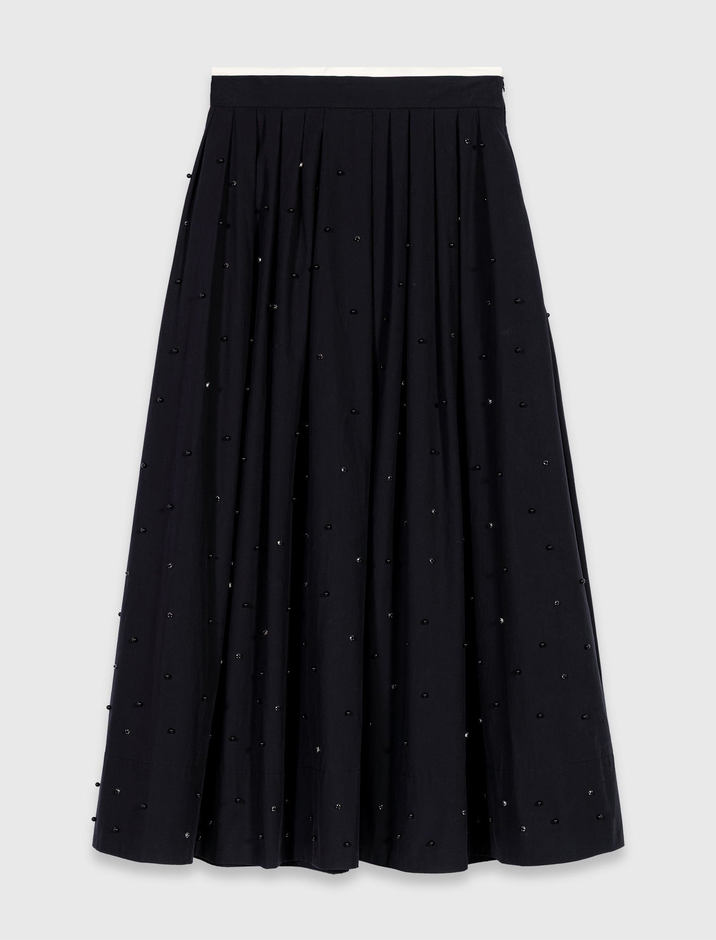 Long beaded and rhinestone skirt Black