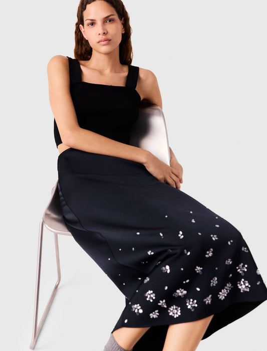 Maje Woven Skirt Navy