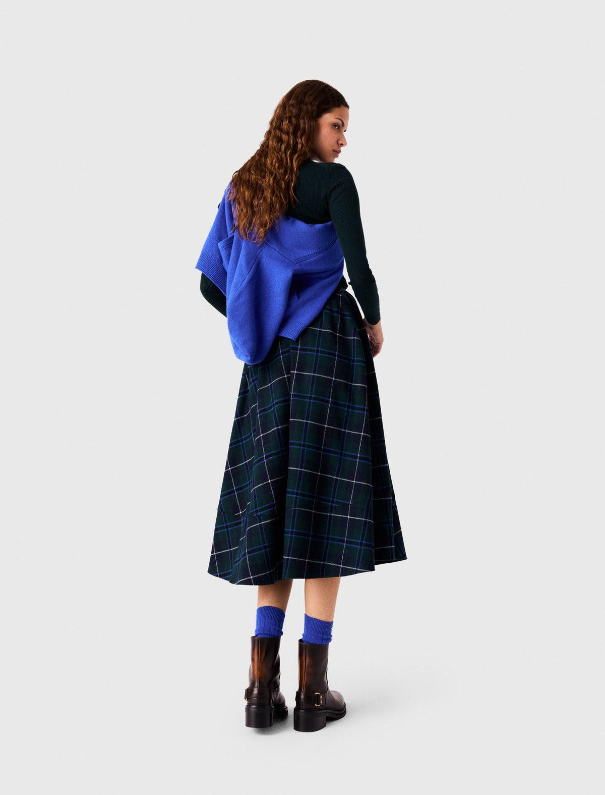 Maje Woven Skirt Bottle Green