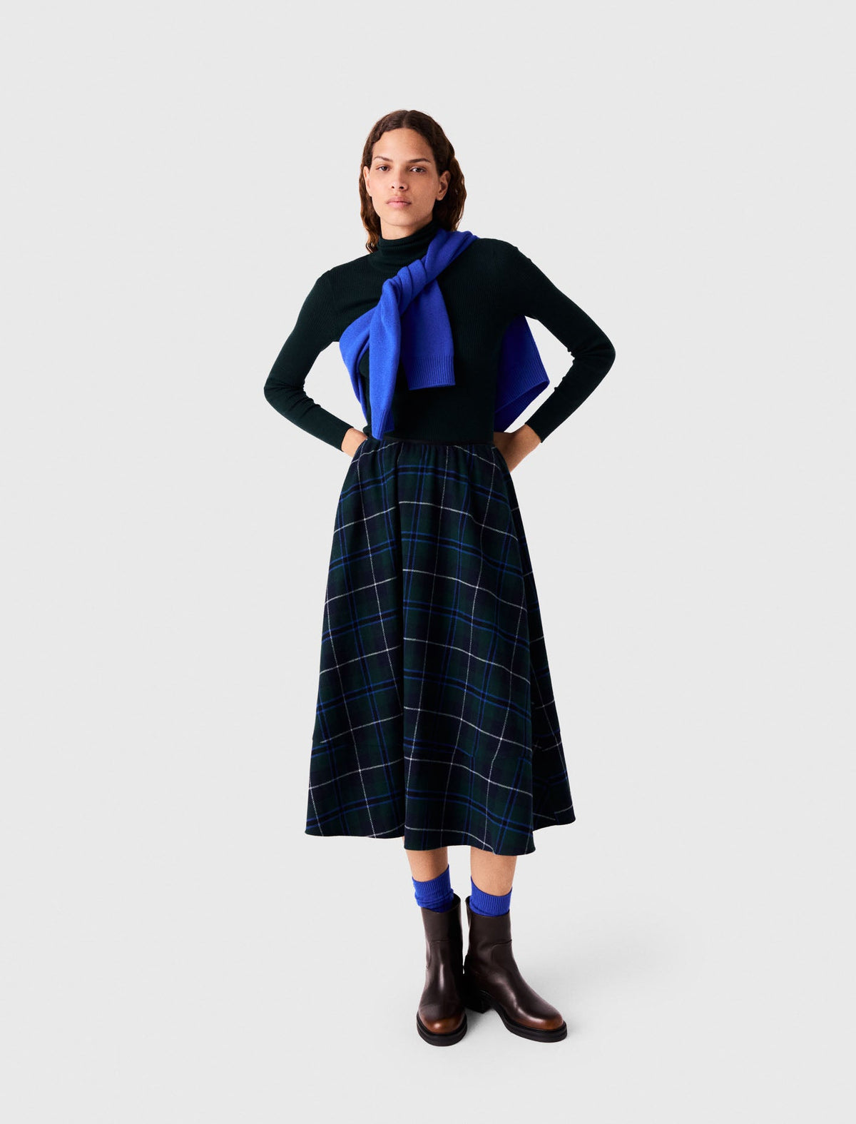 Maje Woven Skirt Bottle Green