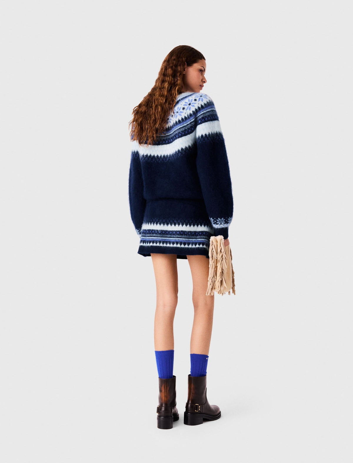 Maje Knitted Skirt Navy