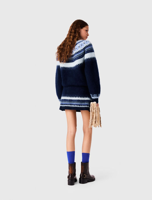 Maje Knitted Skirt Navy