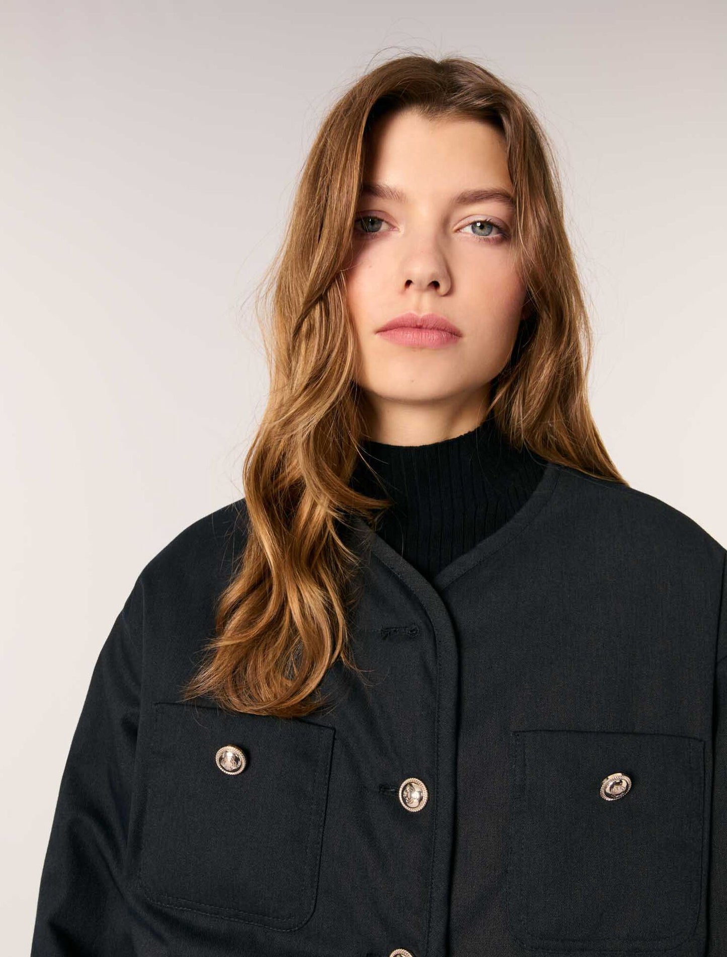 Black-Reversible quilted coat