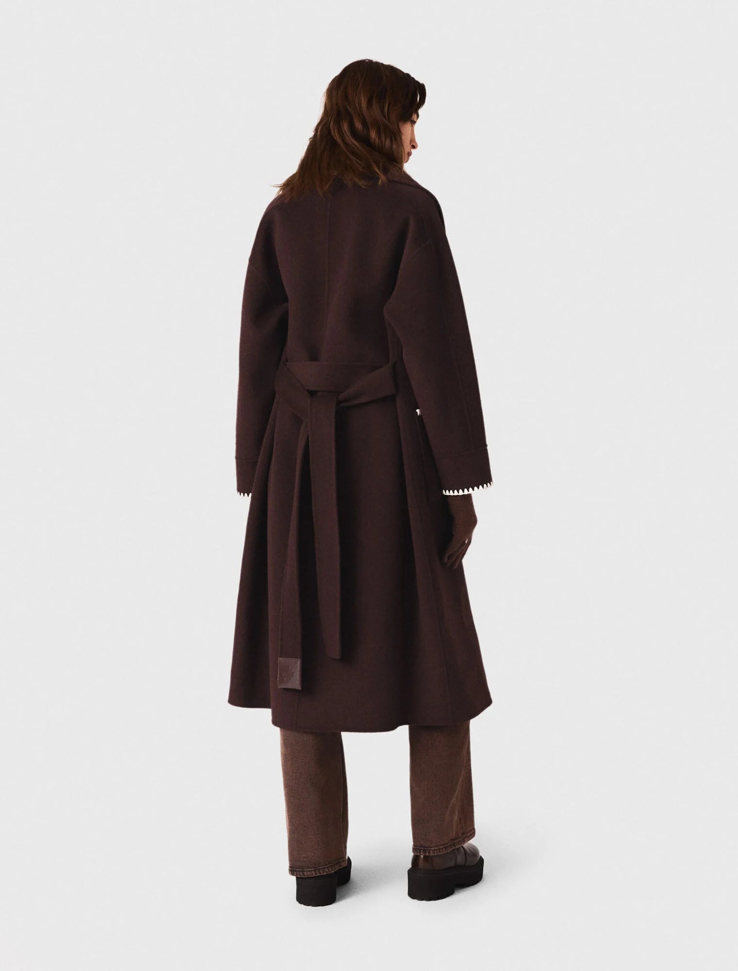 Embroidered double-faced coat