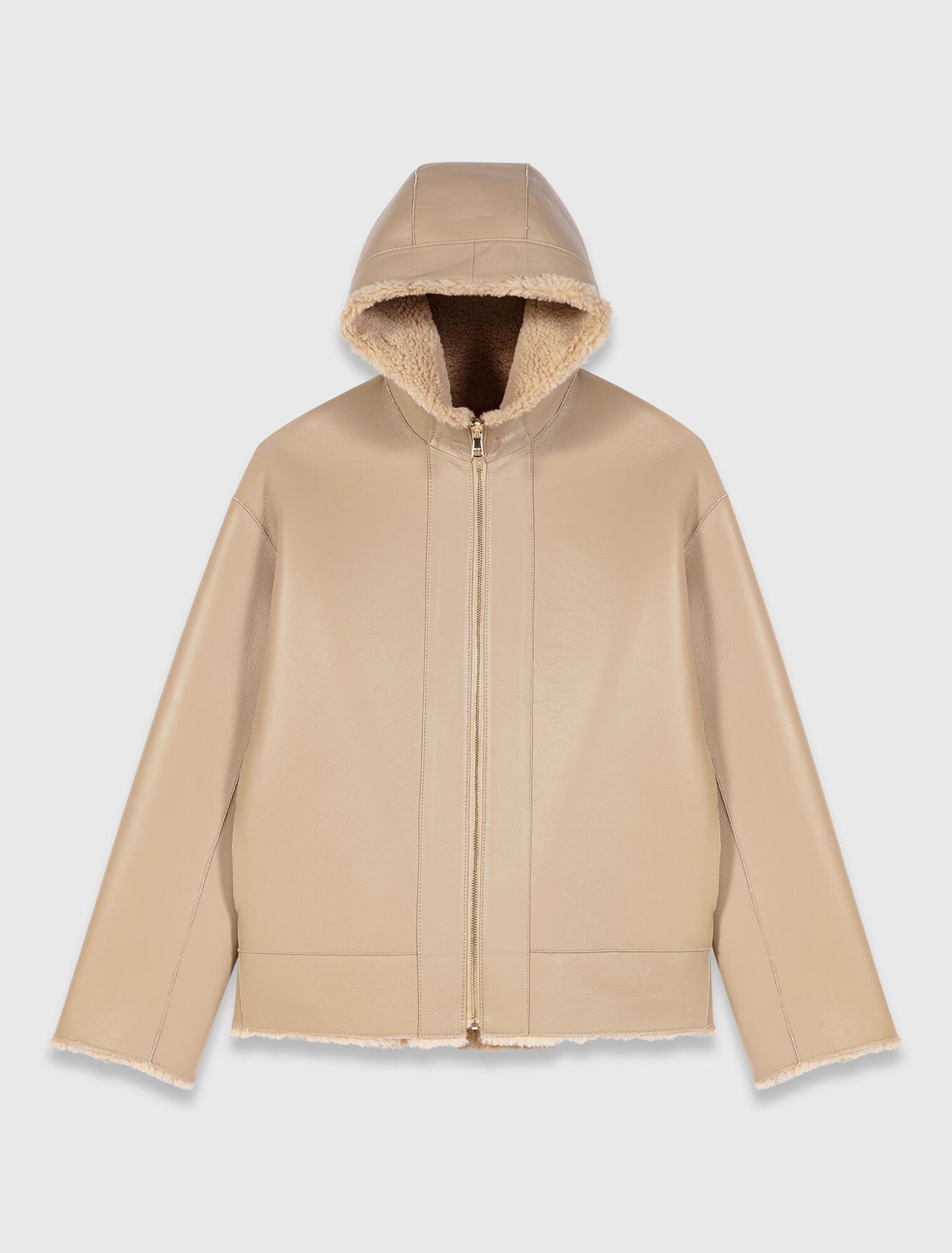 Reversible coat with hood Camel