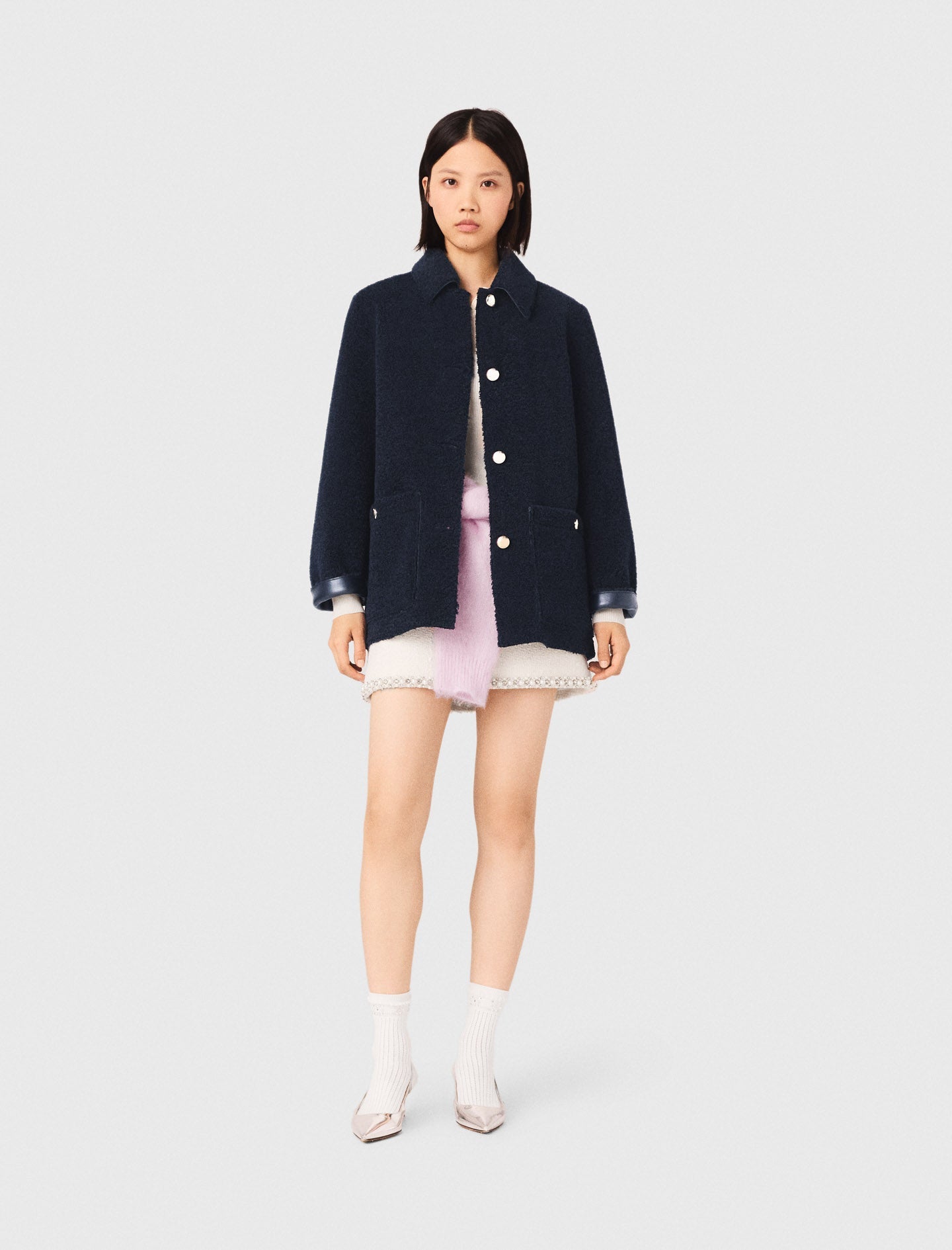 Reversible Faux Shearling NAVY