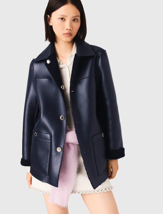 Reversible Faux Shearling NAVY