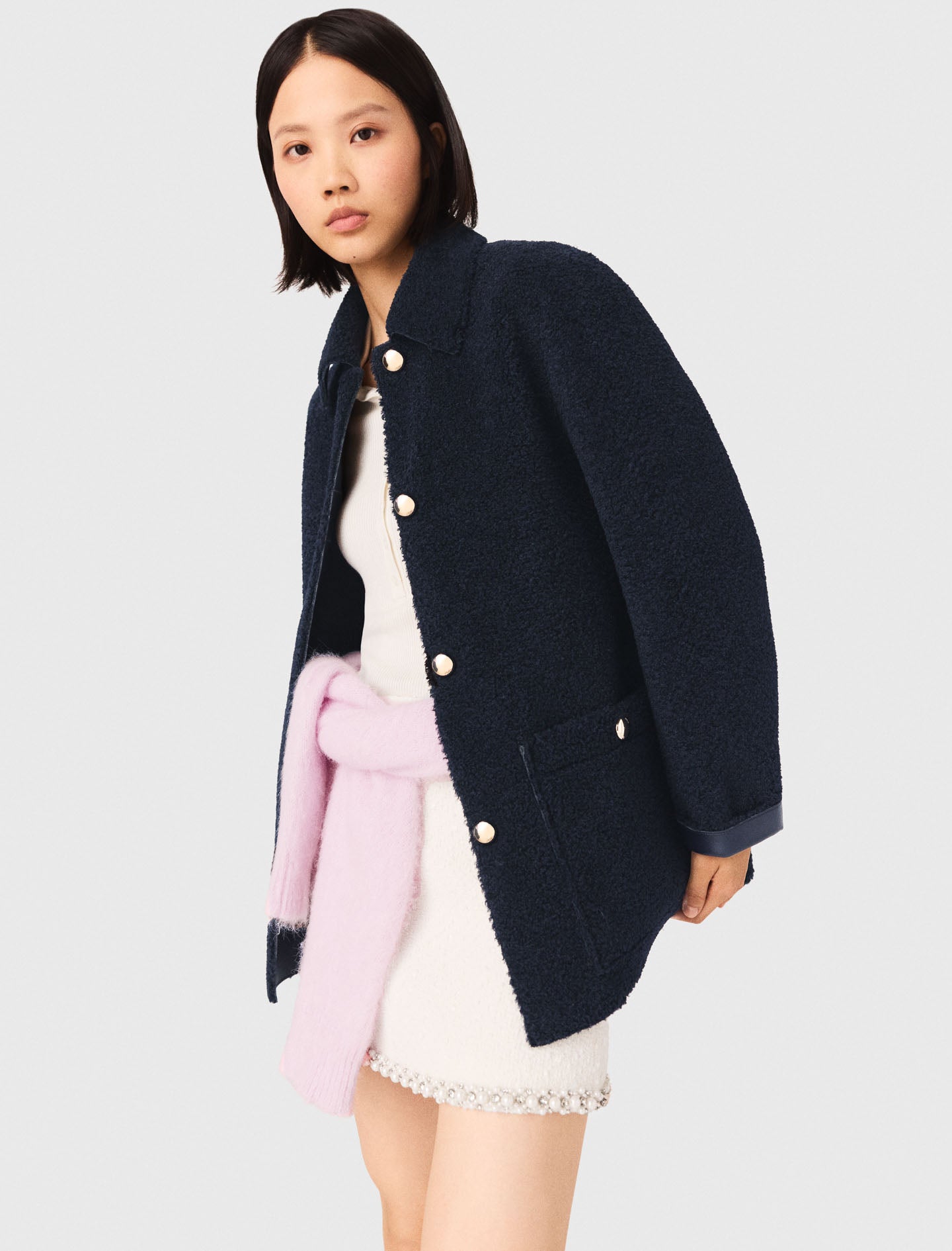 Reversible Faux Shearling NAVY