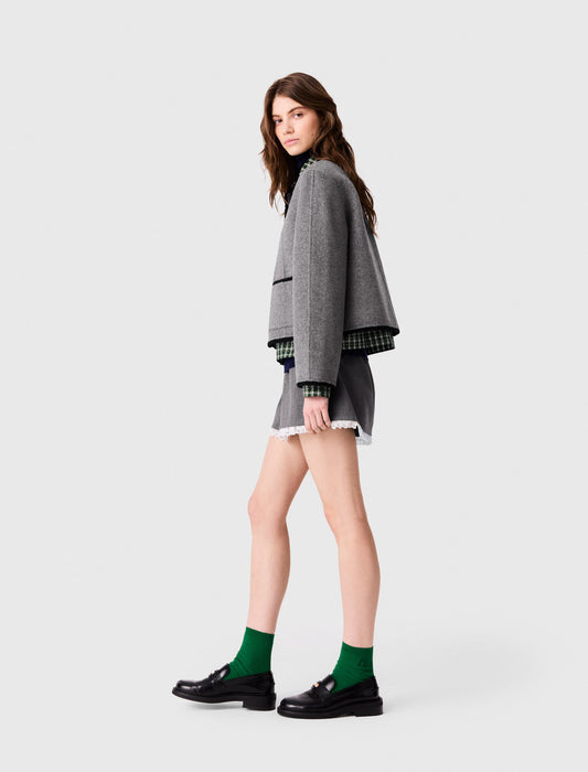 Short double-faced coat Light Grey