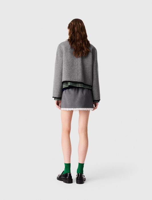 Short double-faced coat Light Grey