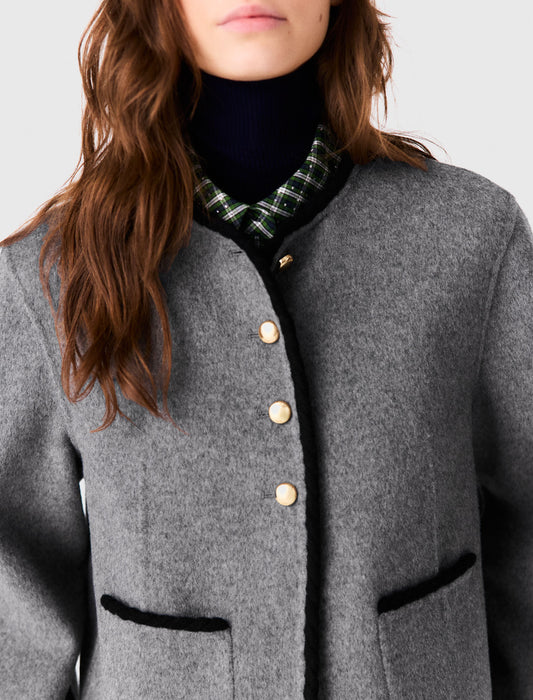 Short double-faced coat Light Grey