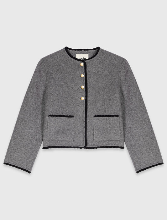 Short double-faced coat Light Grey