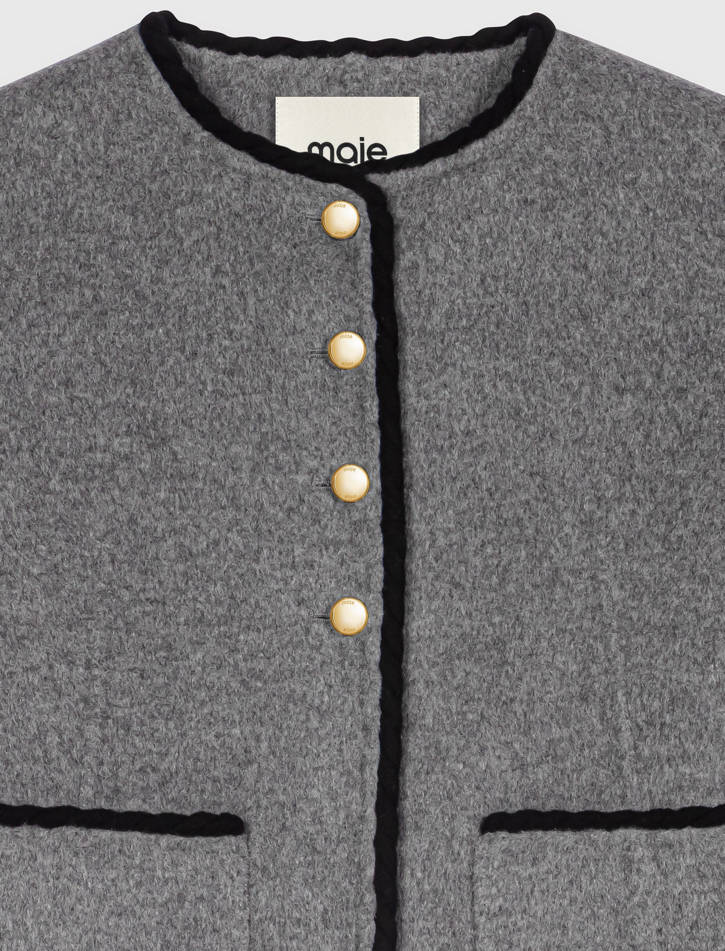 Short double-faced coat Light Grey