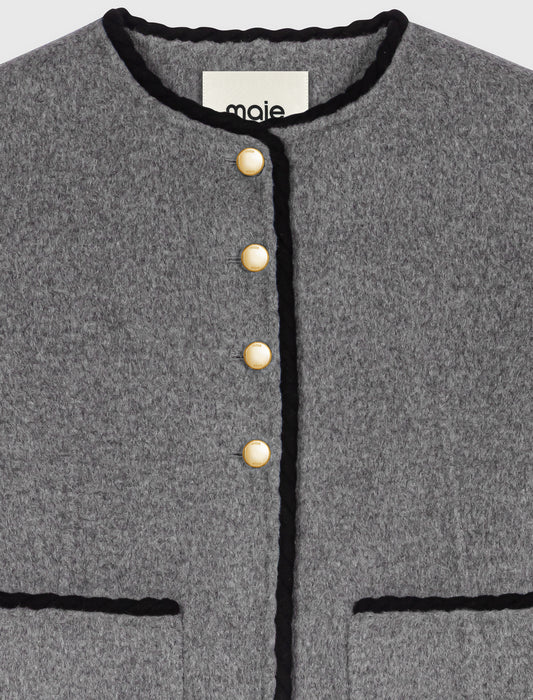 Short double-faced coat Light Grey