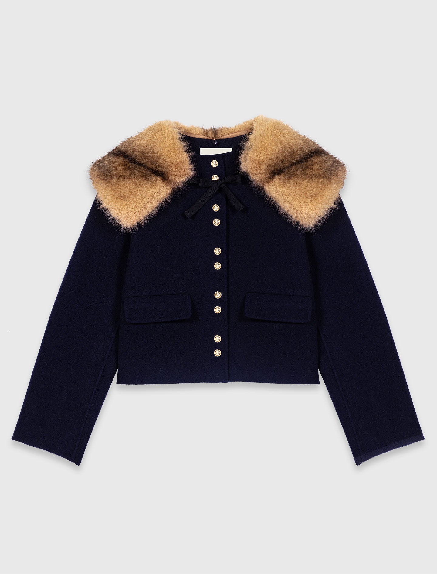 Short double-faced coat Navy