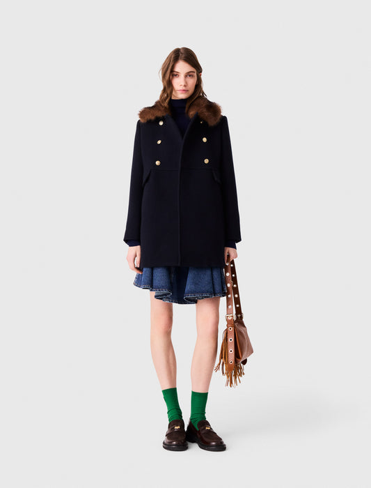 Wool blend coat Navy