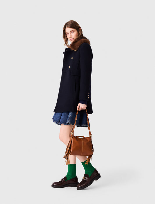 Wool blend coat Navy