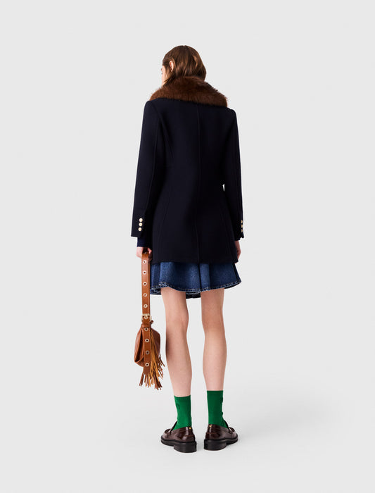 Wool blend coat Navy