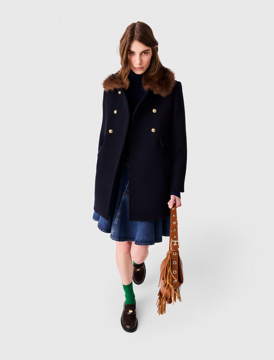 Wool blend coat Navy