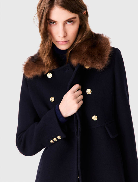 Wool blend coat Navy