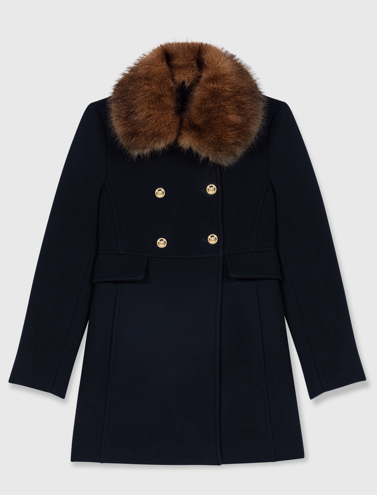 Wool blend coat Navy