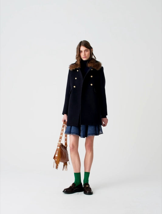 Wool blend coat Navy