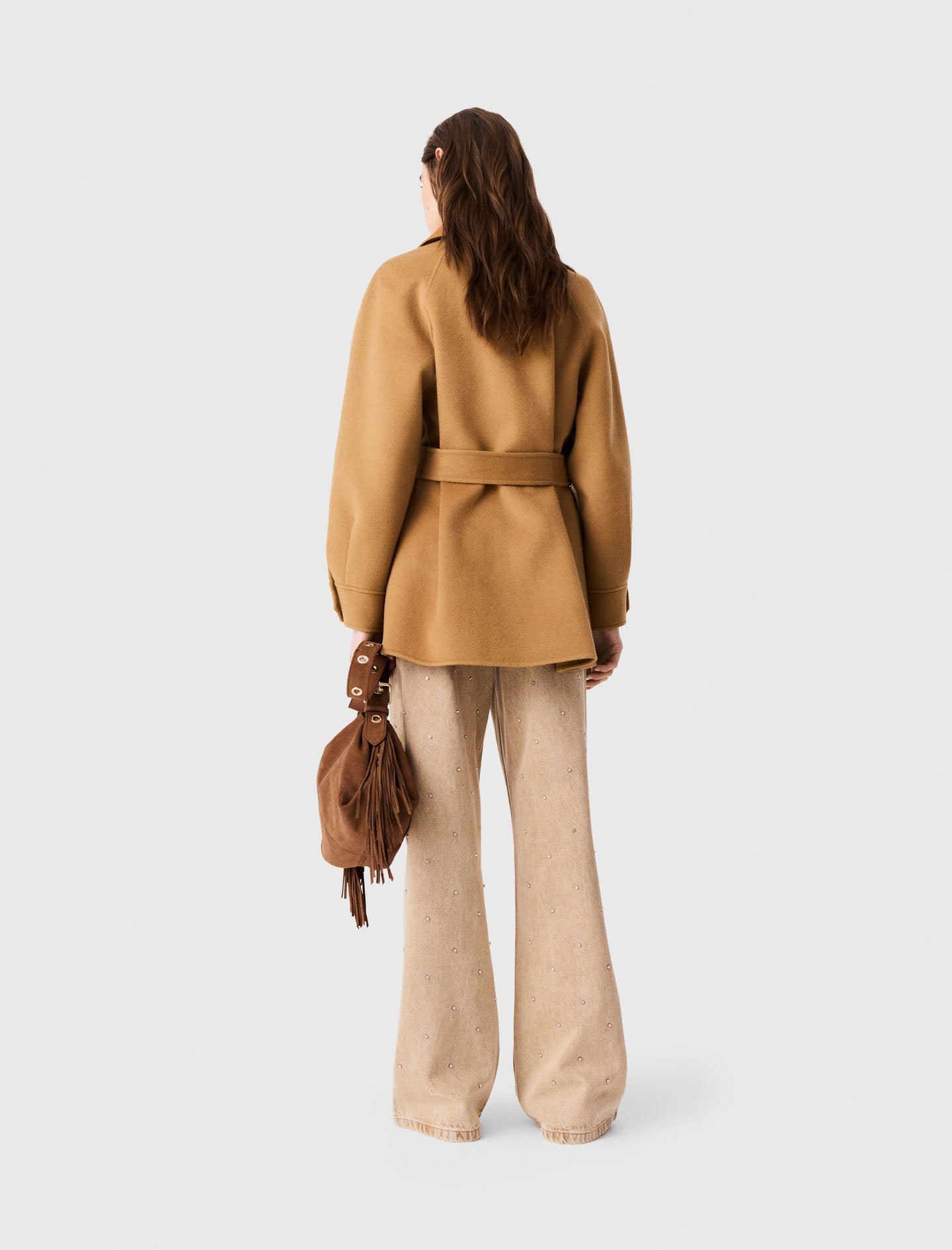 Mid-Length Wool Coat Camel