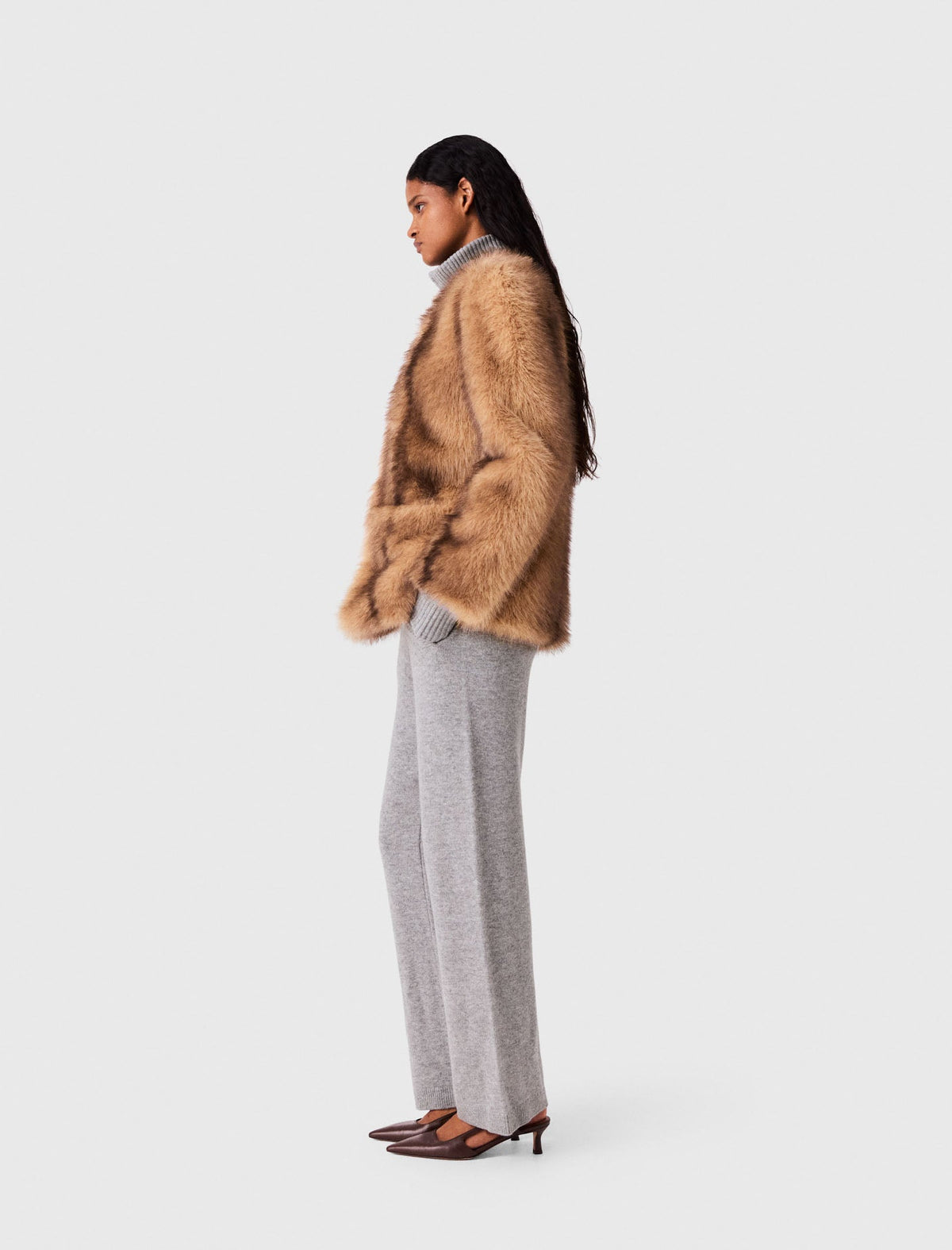 Maje Faux Fur Beige