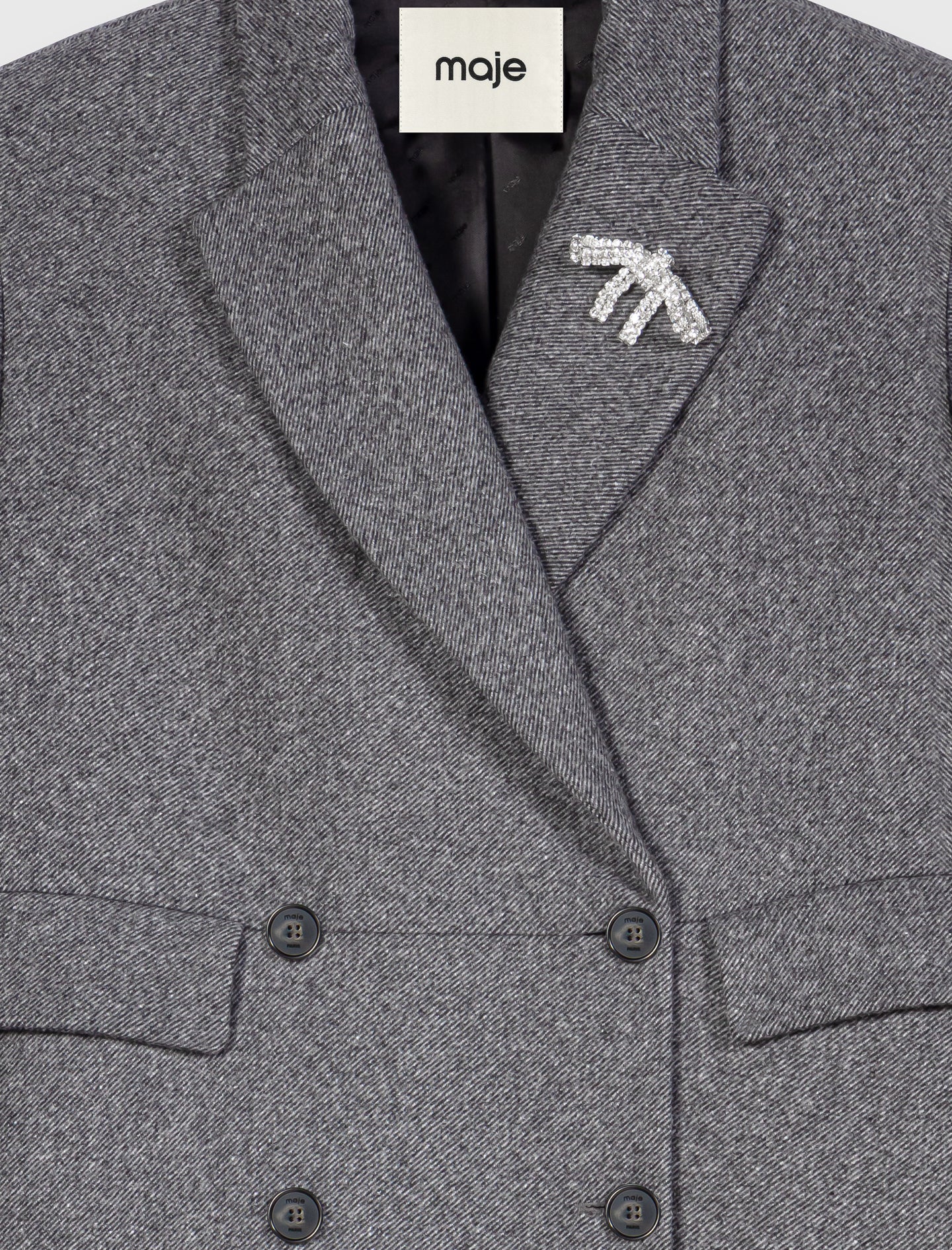 Mid-length wool blend coat Grey