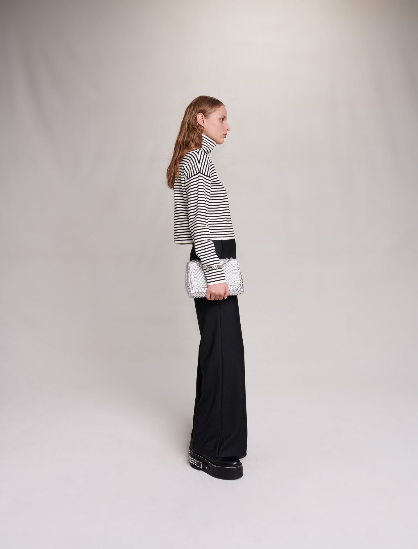 Black  -flared trousers